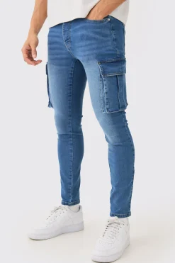 boohooMAN Skinny Stretch Cargo Jean | UK| Trousers|Jeans