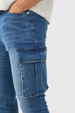 boohooMAN Skinny Stretch Cargo Jean | UK| Trousers|Jeans