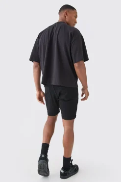 boohooMAN Skinny Stretch Distressed Denim Shorts In Black | UK| Shorts