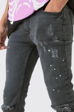 boohooMAN Skinny Stretch Paint Splatter Ripped Jeans | UK| Trousers|Jeans