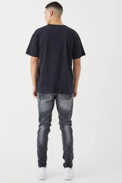 boohooMAN Skinny Stretch Rip & Repair Self Fabric Jeans | UK| Trousers|Jeans