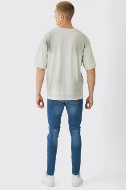 boohooMAN Skinny Stretch Rip & Repair Paint Splatter Jeans | UK| Trousers|Jeans