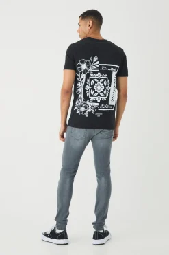 boohooMAN Skinny Stretch Rip & Repair Paint Splatter Jeans | UK| Trousers|Jeans