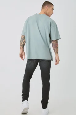 boohooMAN Skinny Stretch Ripped Bandana Jeans In | UK| Trousers|Jeans