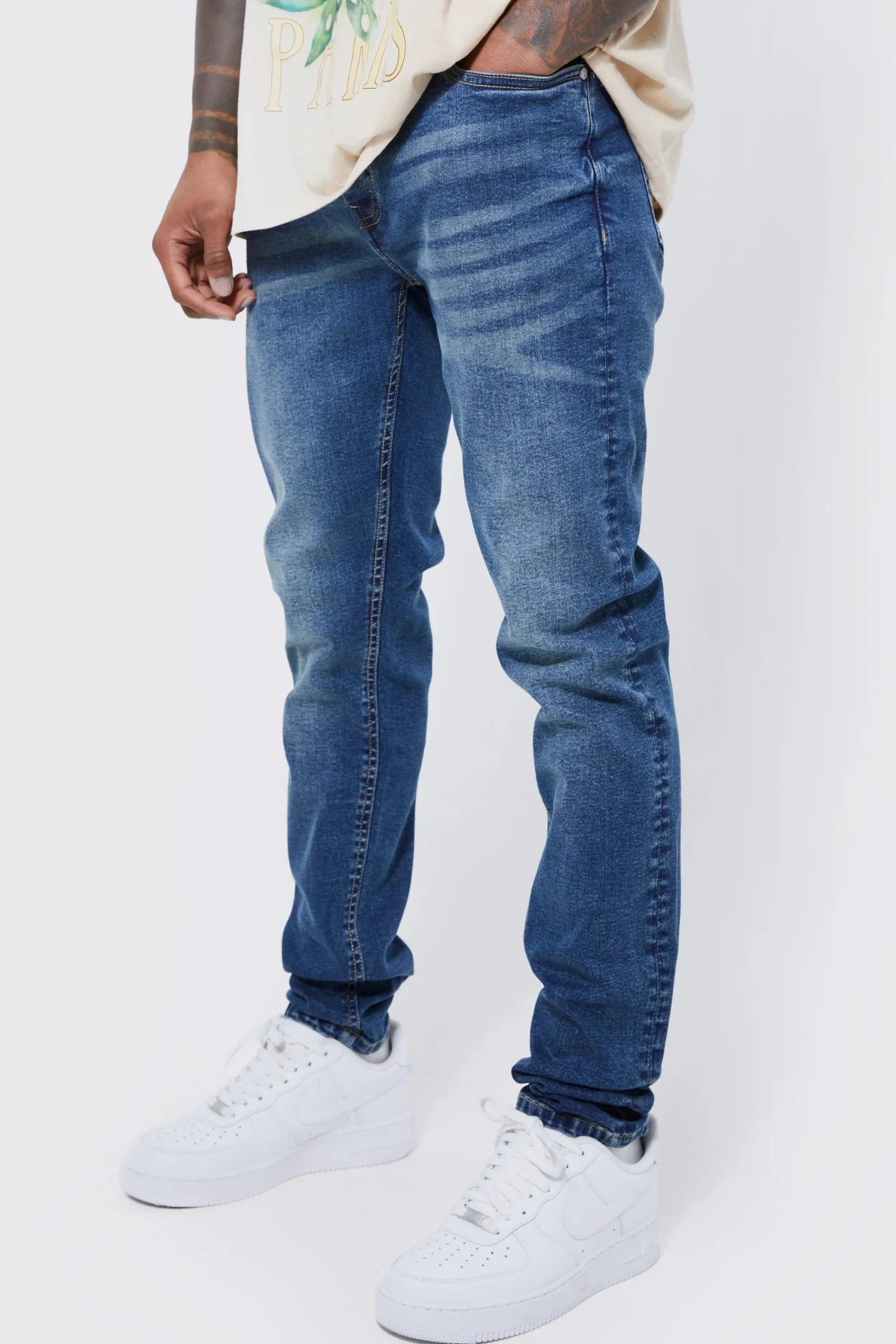 boohooMAN Skinny Stretch Stacked Jeans | UK| Trousers|Jeans