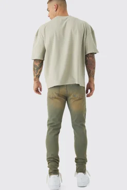 boohooMAN Skinny Stretch Washed Tinted Jeans | UK| Trousers|Jeans