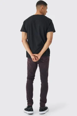 boohooMAN Skinny Stretch Washed Tinted Jeans | UK| Trousers|Jeans