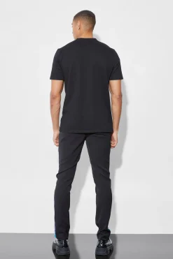 boohooMAN Skinny Tailored Trousers With Blurred Side Tape | UK| Trousers