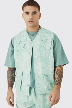 boohooMAN Sleeveless Cargo Utility Set | UK| Sets & Co-Ords