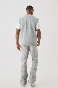 boohooMAN Sleeveless Knitted Zip Through Bomber | UK| Tracksuits