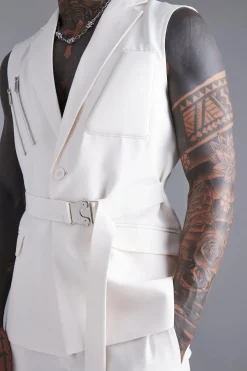 boohooMAN Sleeveless Skinny Fit Suit | UK| Suits & Tailoring