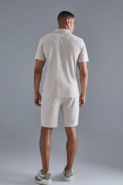 Slim Contrast Panel Interlock Polo | UK^boohooMAN Discount