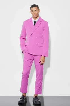 boohooMAN Slim Crop Crinkle Suit Trousers | UK| Trousers