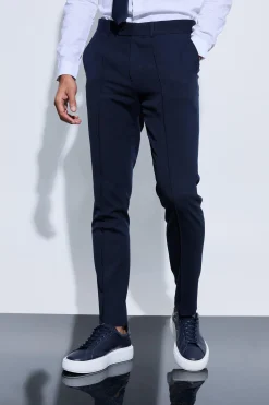 boohooMAN Slim Crop Pintuck Smart Jogger Trouser | UK| Trousers|Joggers