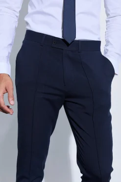 boohooMAN Slim Crop Pintuck Smart Jogger Trouser | UK| Trousers|Joggers