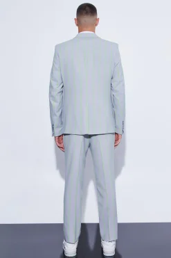 boohooMAN Slim Crop Wide Stripe Suit Trouser | UK| Trousers