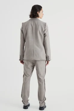 boohooMAN Slim Fit Check Blazer With Distressed Seams | UK| Suits & Tailoring