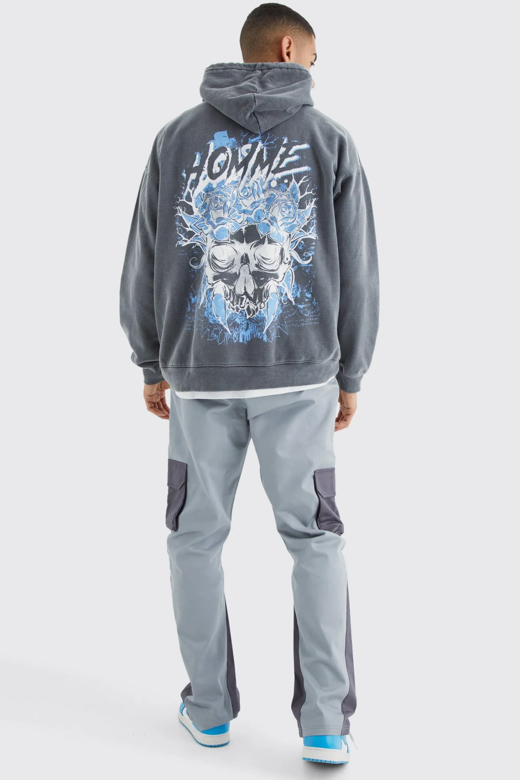 boohooMAN Slim Fit Colour Block Cargo Trouser With Woven Tab | UK| Trousers|Cargos