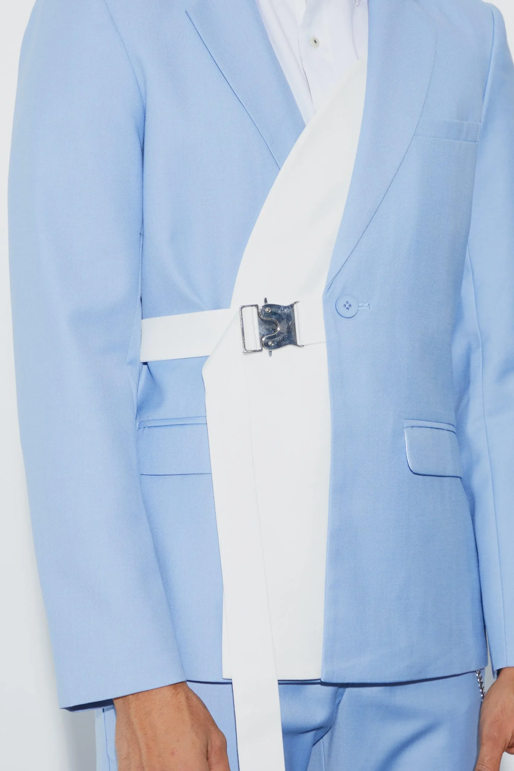 boohooMAN Slim Fit Colour Block Wrap Front Suit | UK| Suits & Tailoring