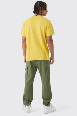 boohooMAN Slim Fit Elasticated Waist Woven Tab Cuffed Cargo Trousers | UK| Trousers|Cargos