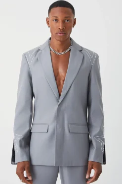 boohooMAN Slim Fit Embellished Suit | UK| Suits & Tailoring