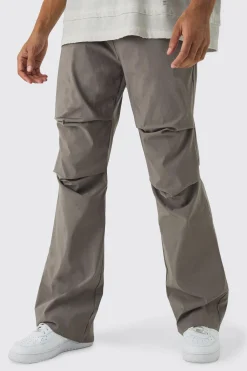 boohooMAN Slim Fit Flare Rushed Leg Bengaline Trouser | UK| Trousers