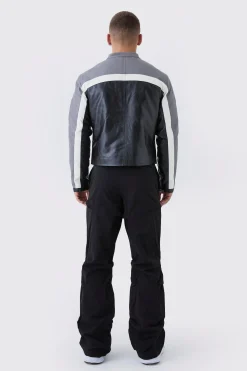 boohooMAN Slim Fit Flare Stacked Trousers With Ruched Detail | UK| Trousers