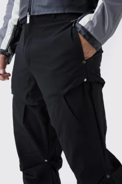 boohooMAN Slim Fit Flare Stacked Trousers With Ruched Detail | UK| Trousers