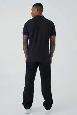 Slim Fit Heart Short Sleeve Pique Polo | UK^boohooMAN Outlet