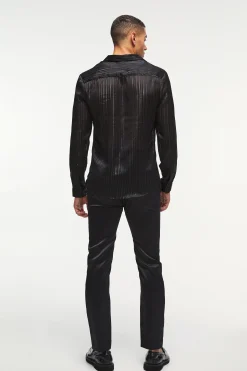 boohooMAN Slim Fit Long Sleeve Mesh Shirt | UK| Shirts