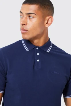 Slim Fit Man Signature Tipped Pique Polo | UK^boohooMAN Best