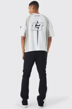 boohooMAN Slim Fit Moto Series Flared Stacked Gusset Jogger | UK| Trousers|Joggers