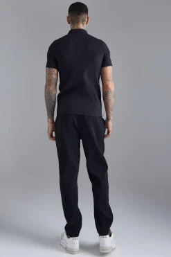 boohooMAN Slim Fit Pleated Trousers | UK| Trousers|Sets & Co-Ords