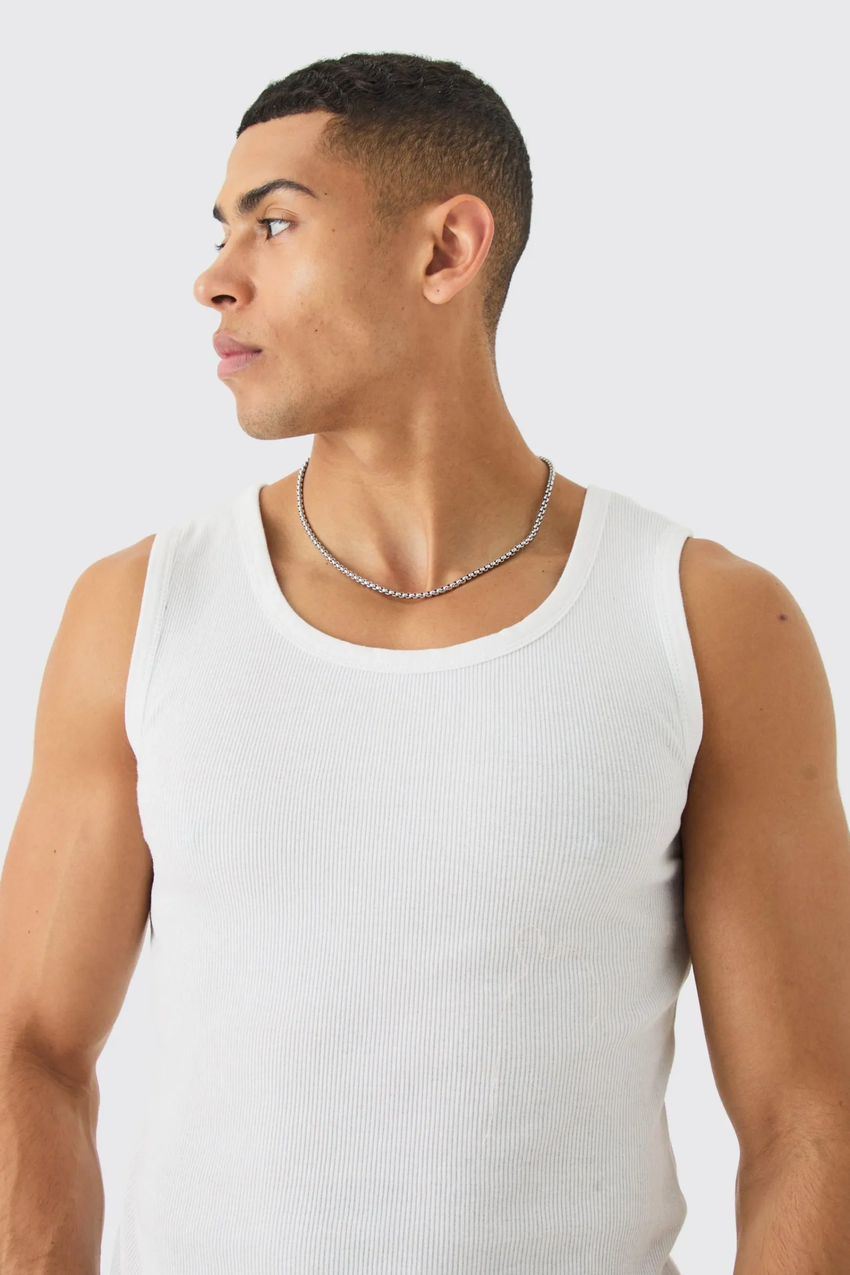 Slim Fit Ribbed Vest | UK^boohooMAN Hot
