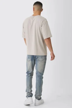 boohooMAN Slim Fit Ripped Stitch Detail Jeans | UK| Trousers|Jeans