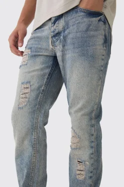 boohooMAN Slim Fit Ripped Stitch Detail Jeans | UK| Trousers|Jeans