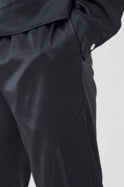 boohooMAN Slim Fit Satin Split Hem Tape Trouser | UK| Trousers