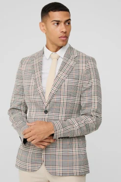 boohooMAN Slim Fit Single Breasted Check Suit Jacket | UK| Suits & Tailoring