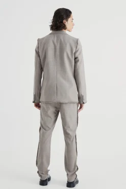 boohooMAN Slim Fit Smart Check Trousers With Distressing | UK| Trousers