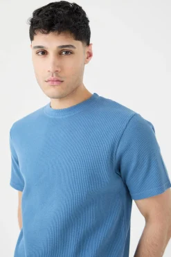 Slim Fit Waffle T-shirt | UK^boohooMAN Outlet