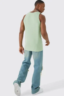 Slim Fit Waffle Vest | UK^boohooMAN Online