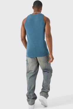 Slim Fit Waffle Vest | UK^boohooMAN Discount