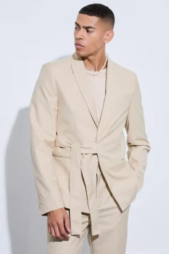 boohooMAN Slim Fit Wrap Tie Blazer | UK| Suits & Tailoring