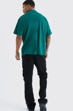 boohooMAN Slim Flare Camo Gusset Cargo Trouser | UK| Trousers