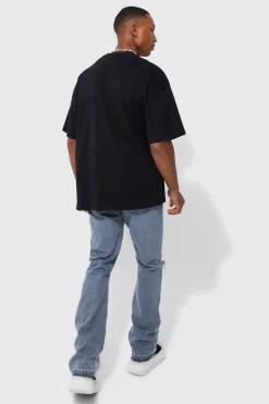 boohooMAN Slim Flare Distressed Panel Jeans | UK| Jeans