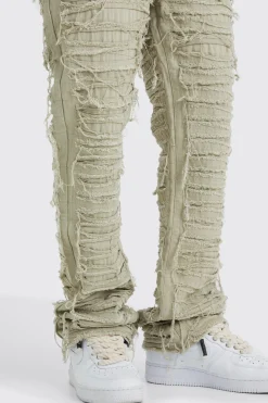 boohooMAN Slim Flare Heavily Distressed Trouser | UK| Trousers