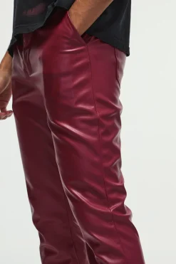 boohooMAN Slim Flared Pu Trousers | UK| Trousers