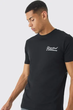 Slim Floral Back Print T-Shirt | UK^boohooMAN Clearance