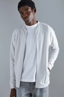 boohooMAN Slim Interlock Bomber Jacket | UK| Coats & Jackets