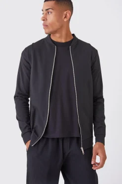 boohooMAN Slim Interlock Bomber Jacket | UK| Coats & Jackets